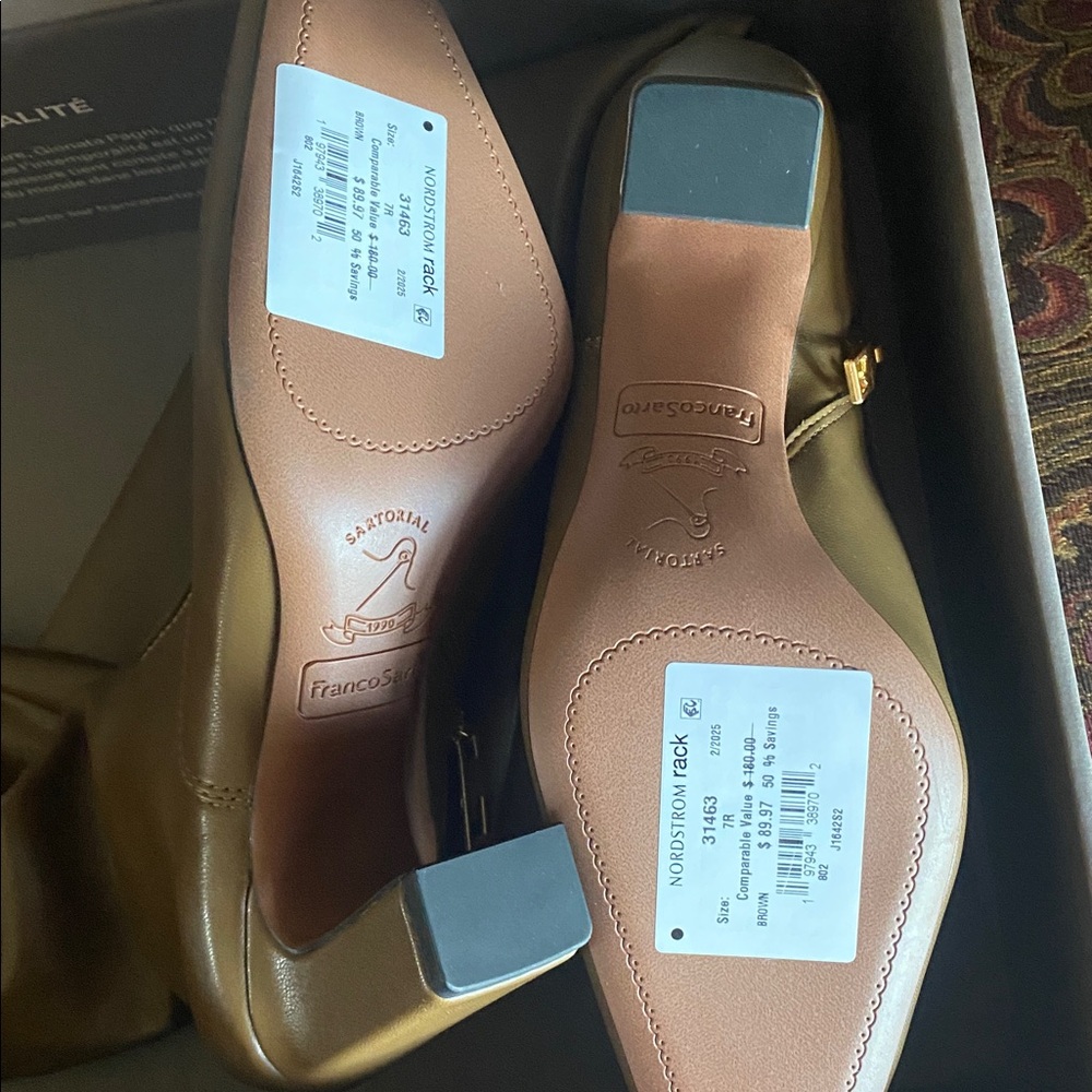 ❤️💕NWT Franco Sarto Brown Heeled Boots - Picture 3 of 8